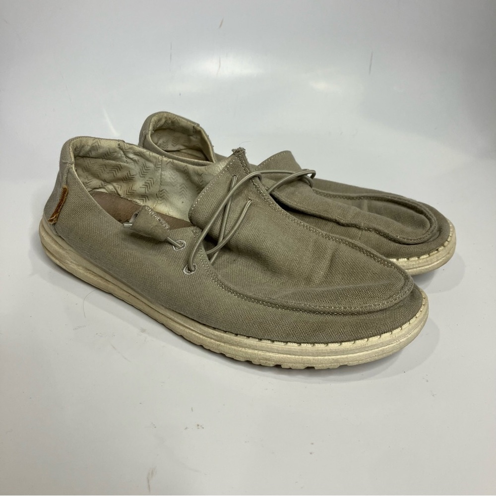 Hey Dude Wendy Chambray light‎ gray slip on loafers size 8